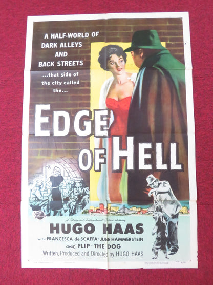 EDGE OF HELL FOLDED US ONE SHEET POSTER HUGO HAAS FRANCESCA DE SCAFFA 1956