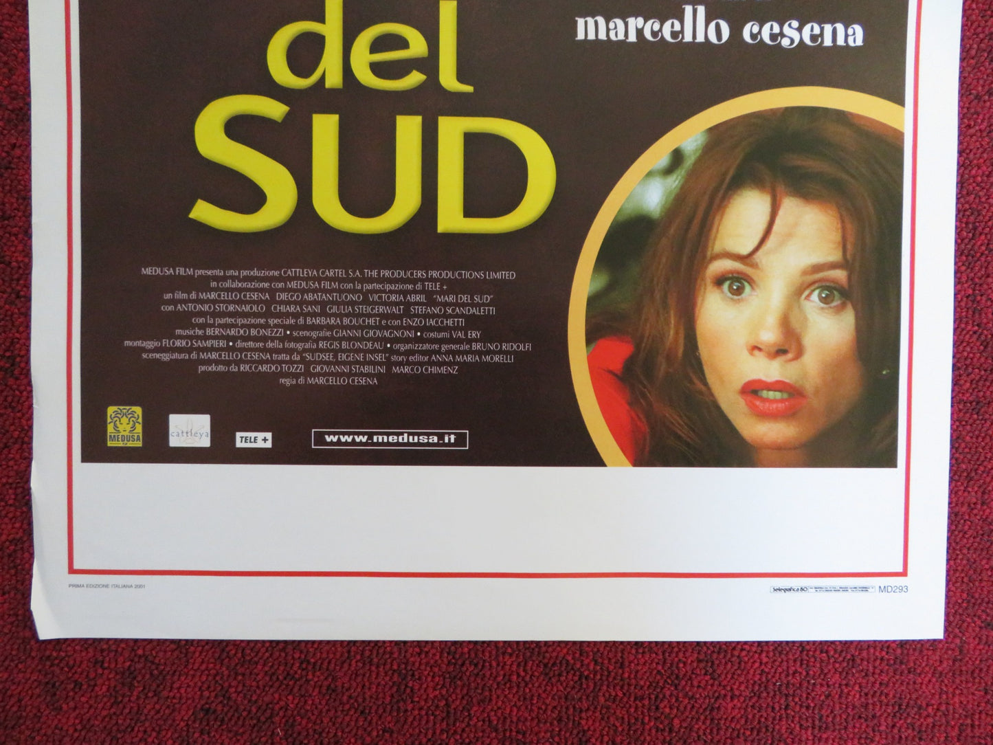 MARI DEL SUD ITALIAN LOCANDINA POSTER DIEGO ABATANTUONO VICTORIA ABRIL 2001