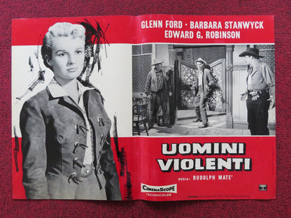 THE VIOLENT MEN - D ITALIAN FOTOBUSTA POSTER GLENN FORD BARBARA STANWYCK 1955