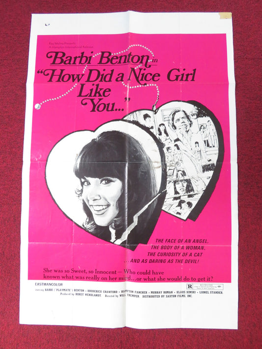 HOW DID A NICE GIRL LIKE YOU... FOLDED US ONE SHEET POSTER BARBI BENTON 1970