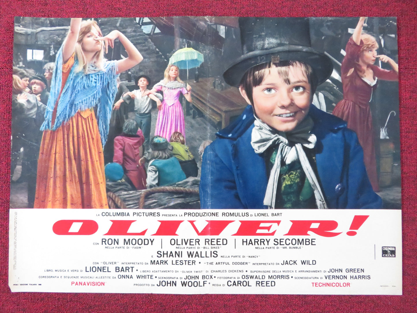 OLIVER! - J ITALIAN FOTOBUSTA POSTER OLIVER REED RON MOODY HARRY SECOMBE 1968