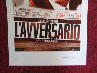 THE ADVERSARY ITALIAN LOCANDINA POSTER DANIEL AUTEUIL GERALDINE PAILHAS 2002