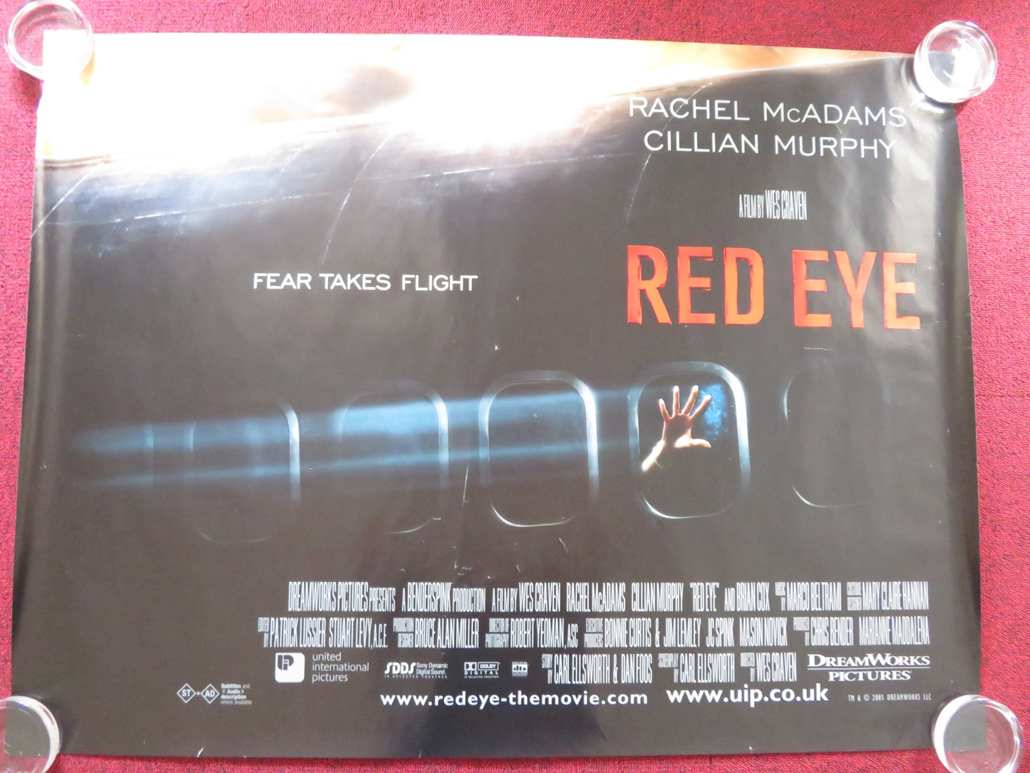 RED EYE UK QUAD (30"x 40") ROLLED POSTER CILLIAN MURPHY RACHEL MCADAMS 2005