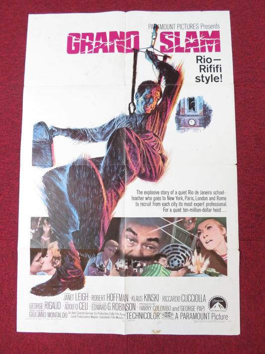 GRAND SLAM FOLDED US ONE SHEET POSTER JANET LEIGH ROBERT HOFFMAN 1967