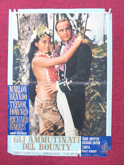 MUTINY ON THE BOUNTY - A ITALIAN FOTOBUSTA POSTER MARLON BRANDO T. HOWARD 1962