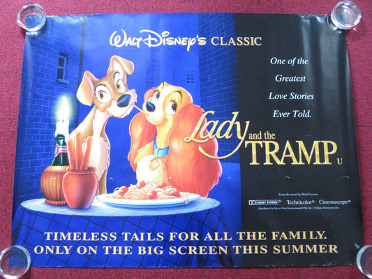 LADY AND THE TRAMP UK QUAD (30"x 40") ROLLED POSTER PEGGY LEE L. ROBERTS 1990s