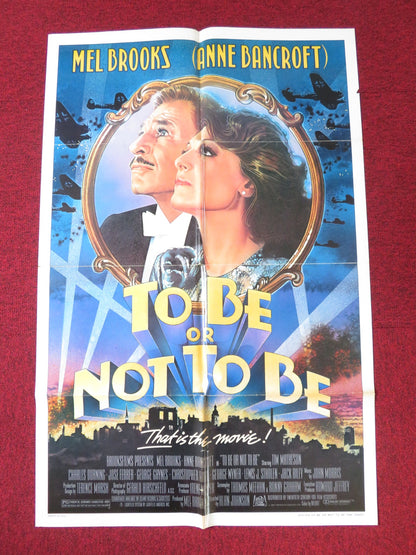 TO BE OR NOT TO BE FOLDED US ONE SHEET POSTER MEL BROOKS ANNE BANCROFT 1983