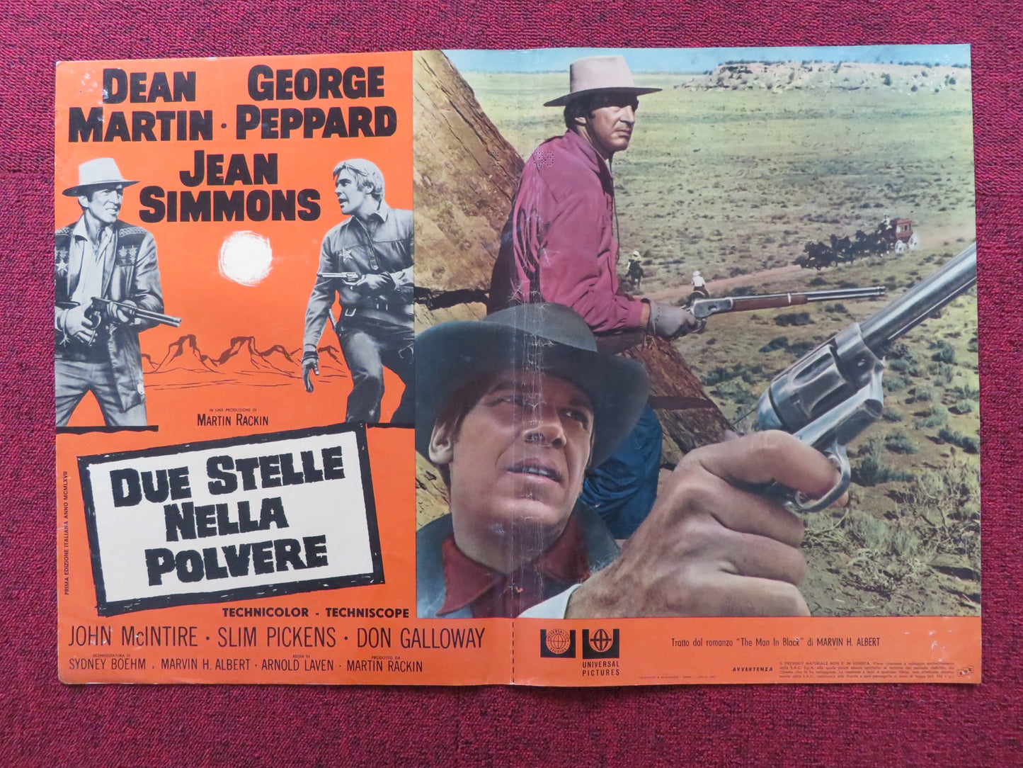 ROUGH NIGHT IN JERICHO - E ITALIAN FOTOBUSTA POSTER GEORGE PEPPARD D MARTIN 1967