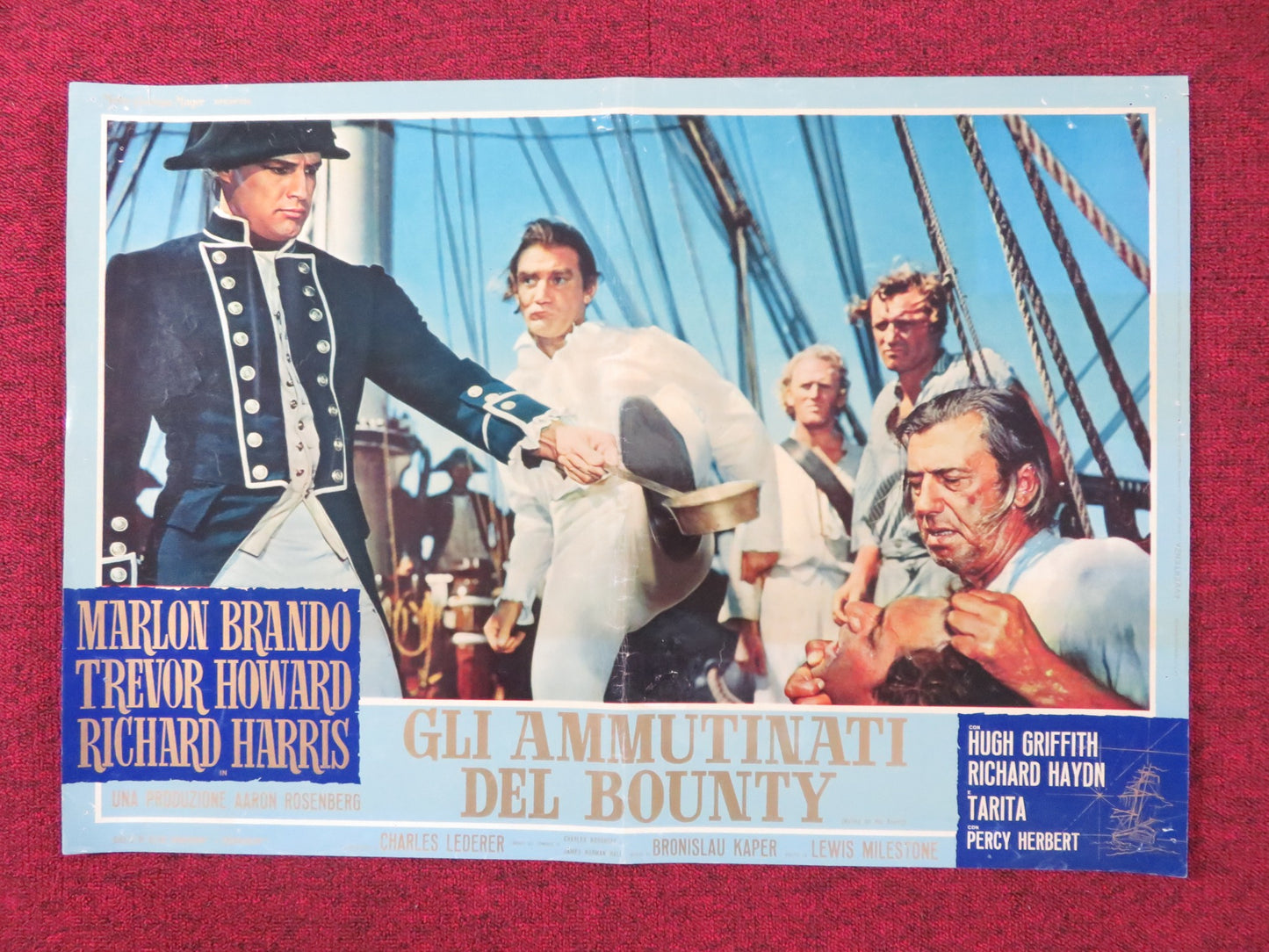 MUTINY ON THE BOUNTY - C ITALIAN FOTOBUSTA POSTER MARLON BRANDO T. HOWARD 1962