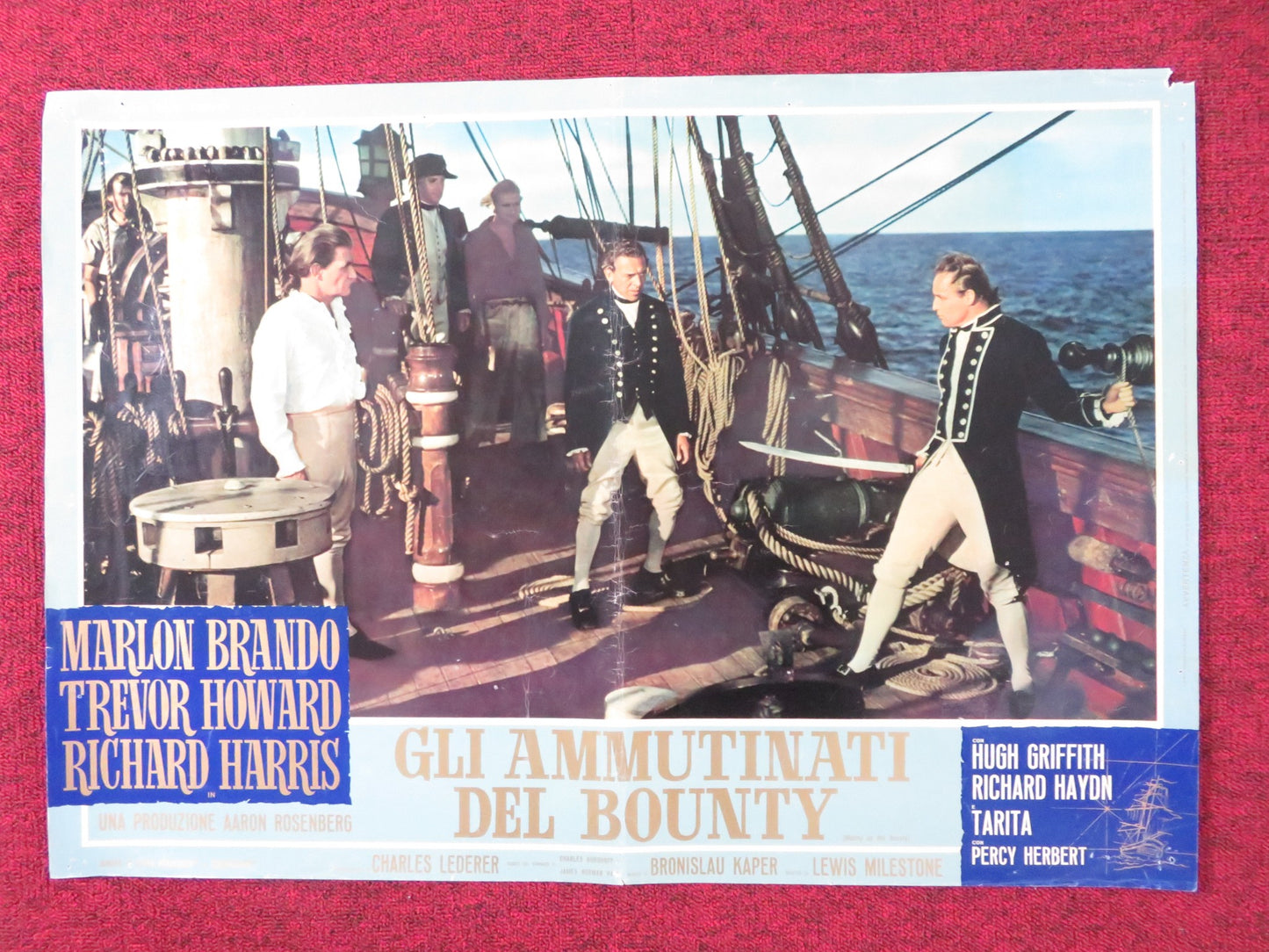 MUTINY ON THE BOUNTY - D ITALIAN FOTOBUSTA POSTER MARLON BRANDO T. HOWARD 1962