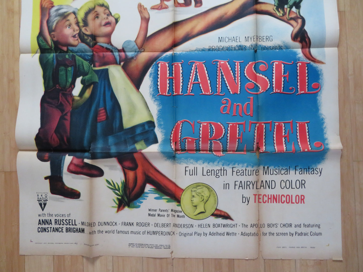 HANSEL AND GRETEL US 3 SHEET POSTER ANNA RUSSELL MILDRED  DUNNOCK 1954