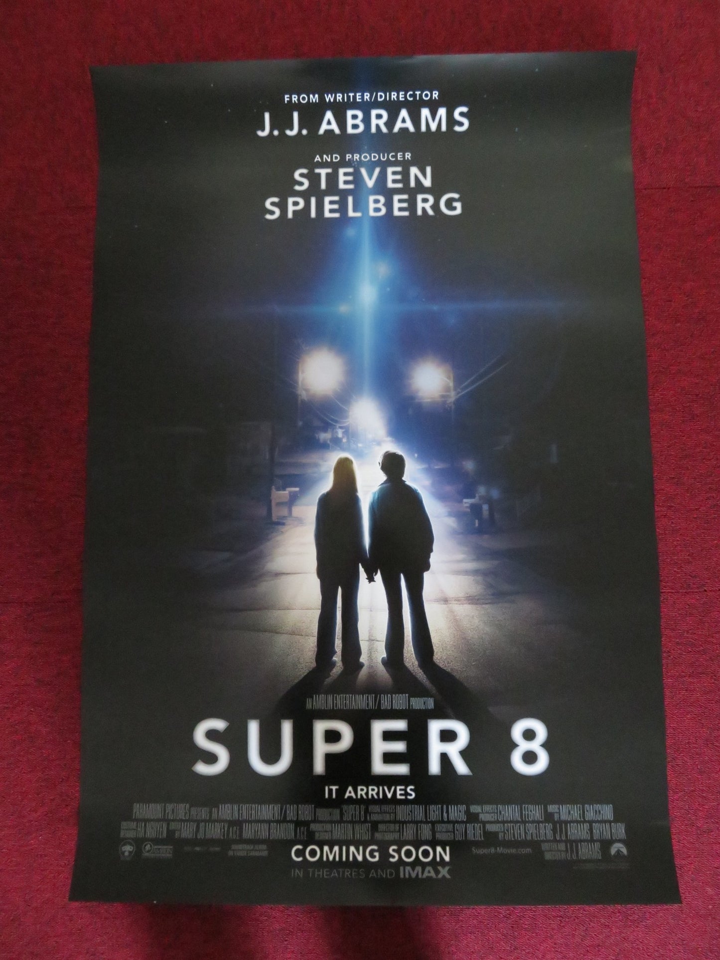 SUPER 8 - B US ONE SHEET ROLLED POSTER SPIELBERG ELLE FANNING J. COURTNEY 2011