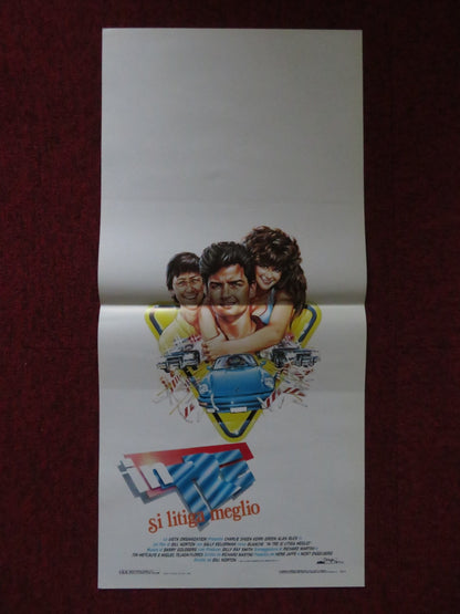 THREE FOR THE ROAD ITALIAN LOCANDINA POSTER CHARLIE SHEEN KERRI GREEN 1987