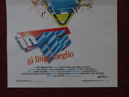 THREE FOR THE ROAD ITALIAN LOCANDINA POSTER CHARLIE SHEEN KERRI GREEN 1987