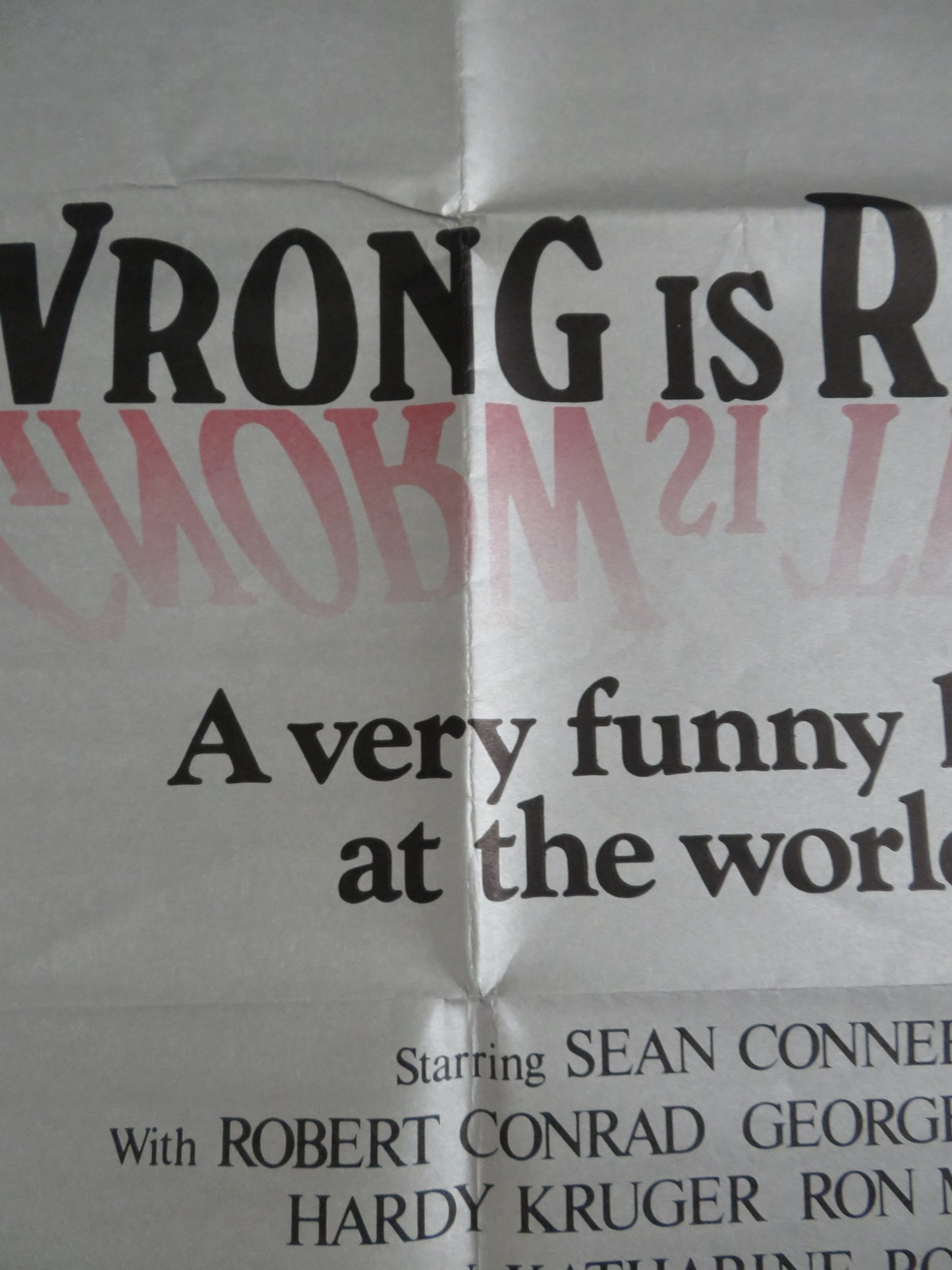 WRONG IS RIGHT US SUBWAY POSTER SEAN CONNERY 1982