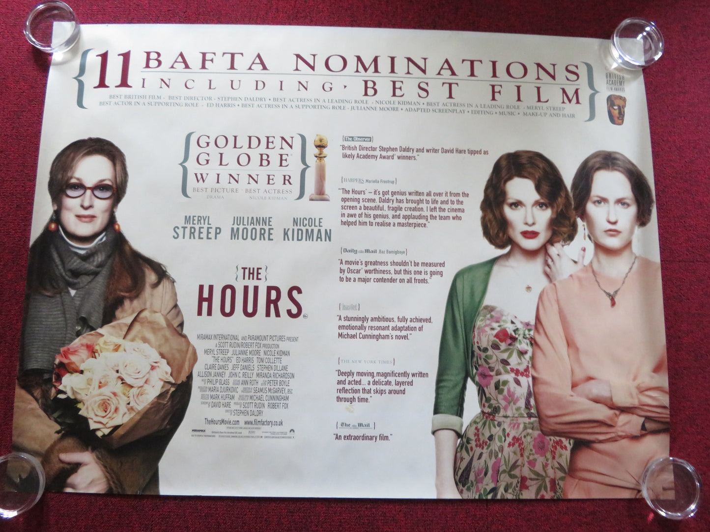 THE HOURS UK QUAD (30"x 40") ROLLED POSTER NICOLE KIDMAN MERYL STREEP 2002