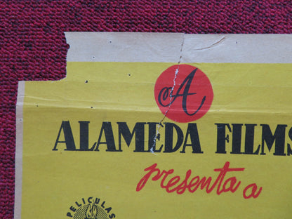 CADENA DE MENTIRAS FOLDED MEXICAN POSTER ADALBERTO MARTINEZ LUCY GONZALEZ 1955