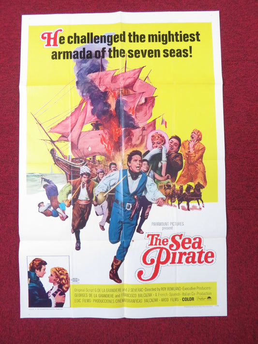 THE SEA PIRATE -B FOLDED US ONE SHEET POSTER GERRAD BARRAY ANTONELLA LUALDI 1967