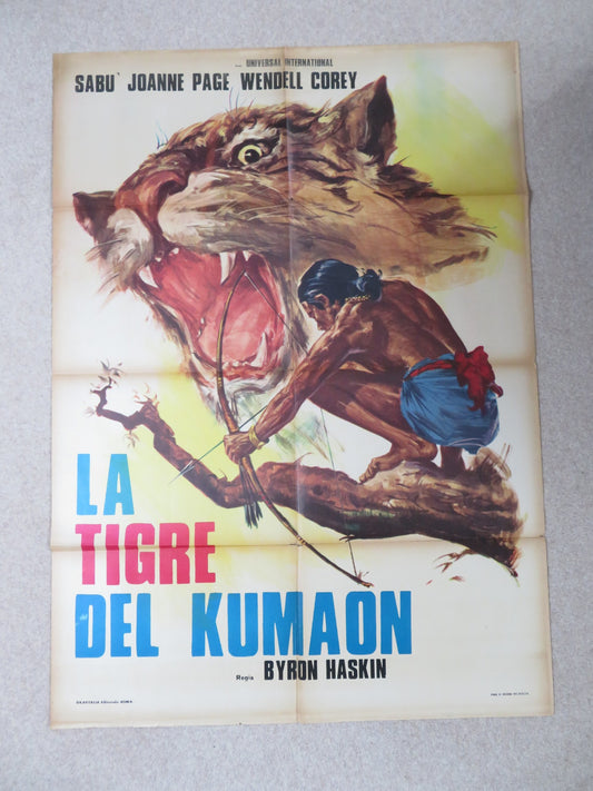 MAN EATER OF KUMAON ITALIAN 2 FOGLIO POSTER SABU WENDELL COREY R1950S