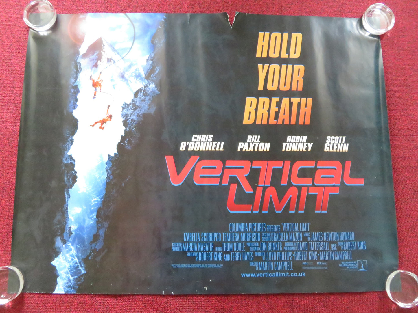 VERTICAL LIMIT UK QUAD (30"x 40") ROLLED POSTER CHRIS O'DONNELL R. TUNNEY 2000