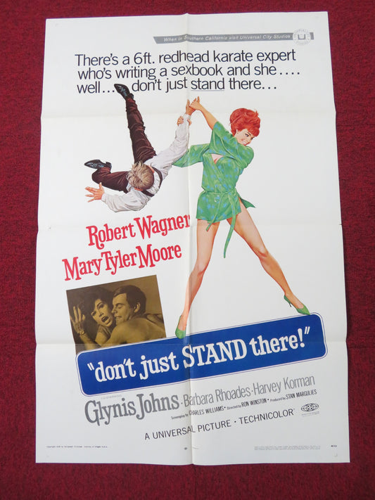 DON'T JUST STAND THERE FOLDED US ONE SHEET POSTER R. WAGNER GLYNIS JOHNS 1968