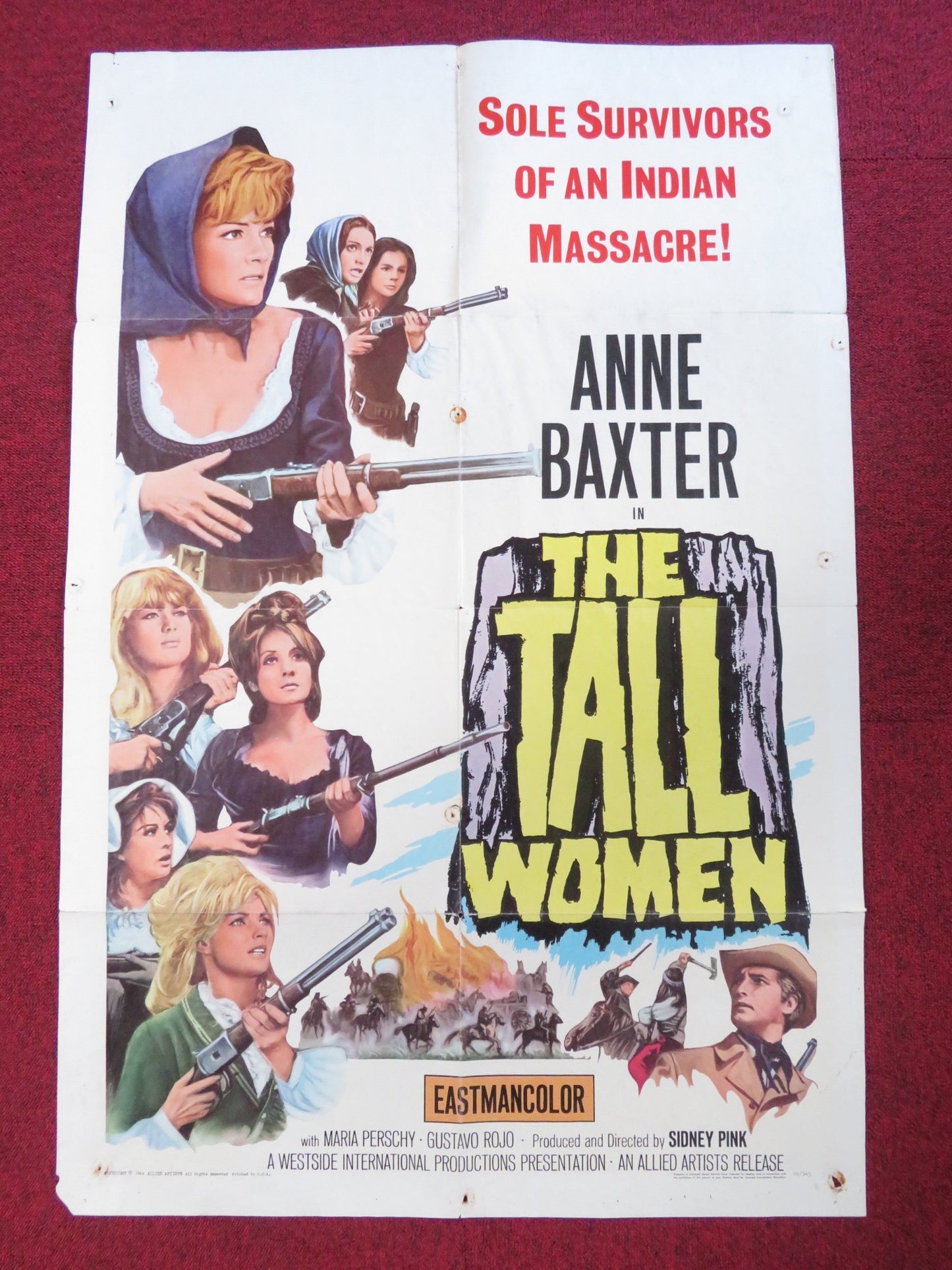 THE TALL WOMEN FOLDED US ONE SHEET POSTER ANNE BAXTER MARIA PERSCHY 1966