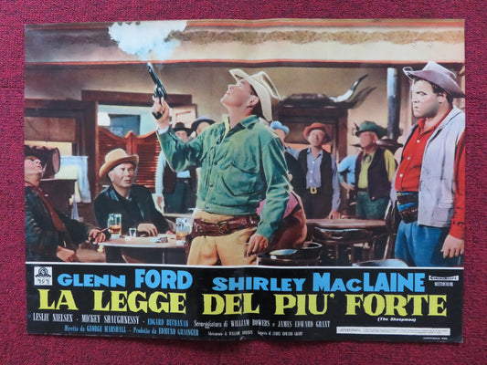 THE SHEEPMAN - B ITALIAN FOTOBUSTA POSTER GLENN FORD SHIRLEY MACLAINE 1958