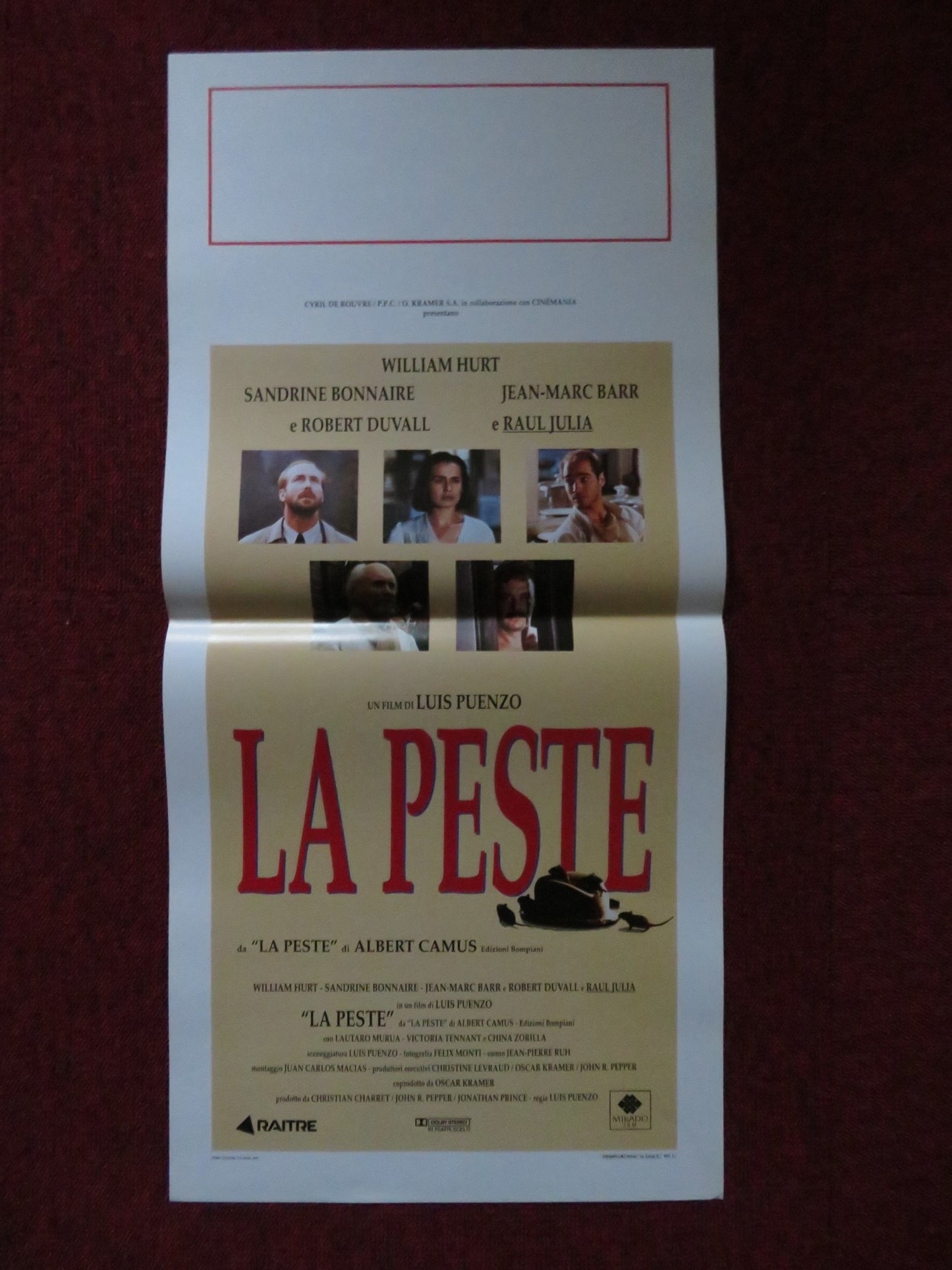 LA PESTE ITALIAN LOCANDINA POSTER WILLIAM HURT ROBERT DUVALL 1992