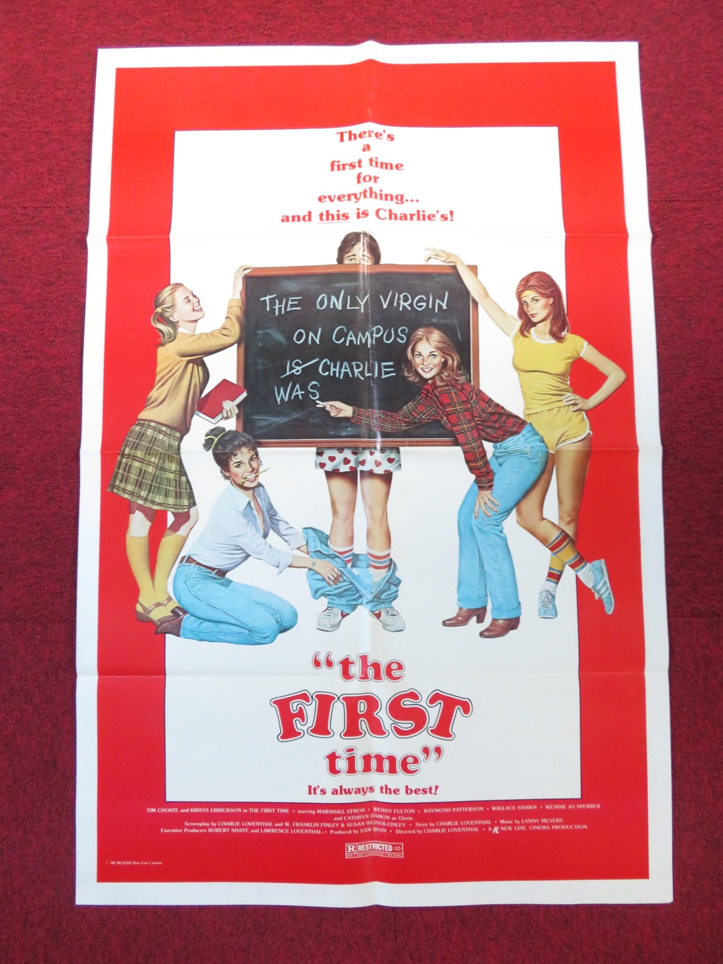 THE FIRST TIME  FOLDED US ONE SHEET POSTER TIM CHOATE KRISTA ERRICKSON 1981