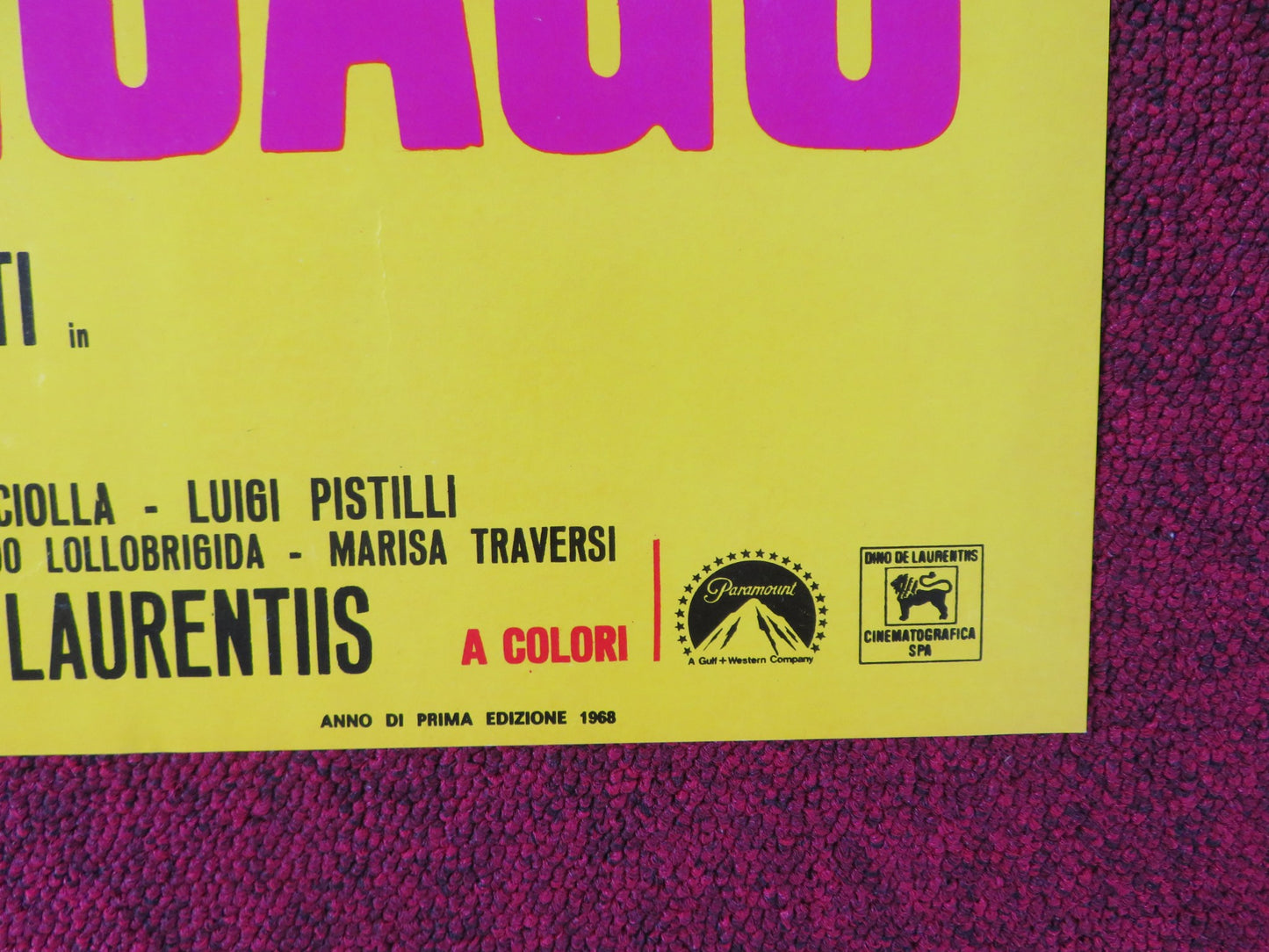 BANDITS IN ROME - B ITALIAN FOTOBUSTA POSTER JOHN CASSAVETES G.FERZETTI 1968