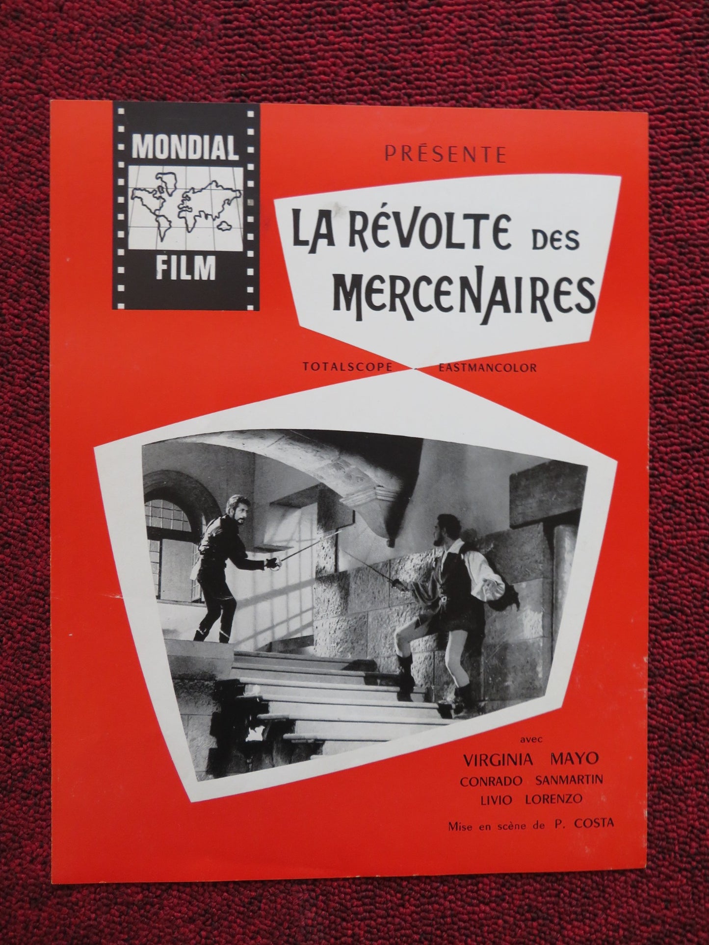 REVOLT OF THE MERCENARIES FRENCH BROCHURE VIRGINIA MAYO CONRAD SON MARTIN 1961