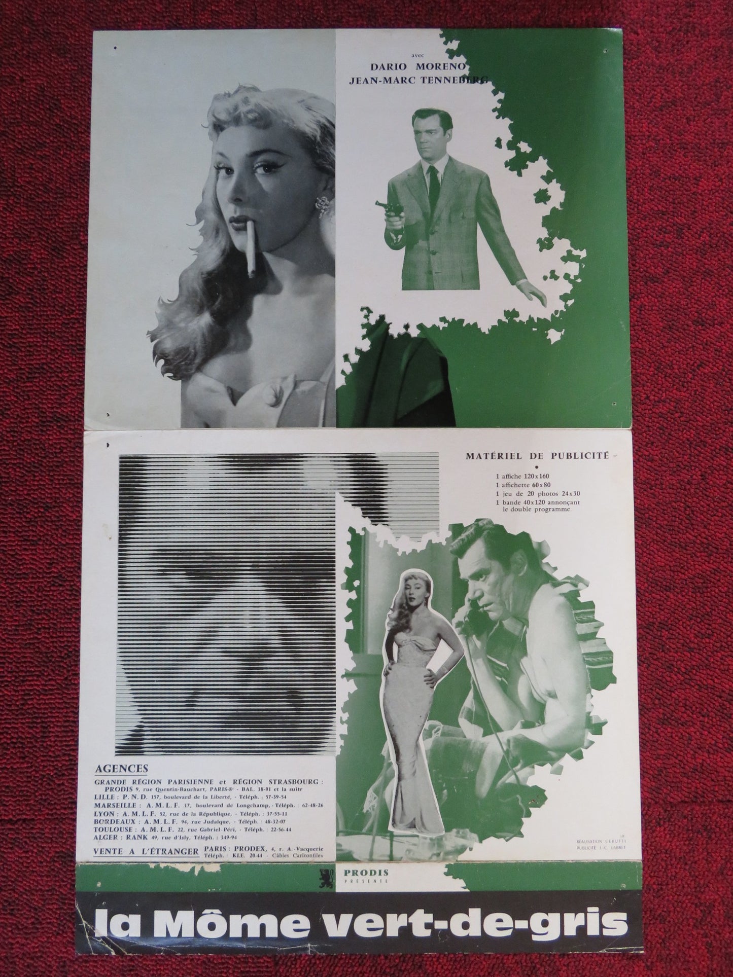 POISON IVY FRENCH BROCHURE EDDIE CONSTANTINE DOMINIQUE WILMS 1953