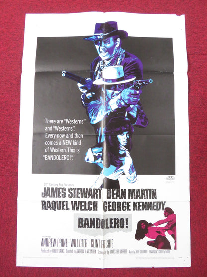 BANDOLERO!- B  FOLDED US ONE SHEET POSTER JAMES STEWART DEAN MARTIN 1968