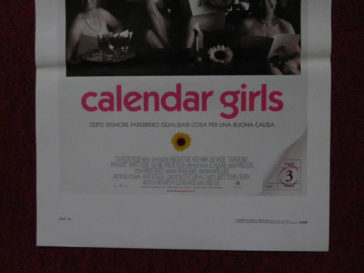 CALENDAR GIRLS ITALIAN LOCANDINA POSTER JULIE WATERS HELEN WALTERS 2003