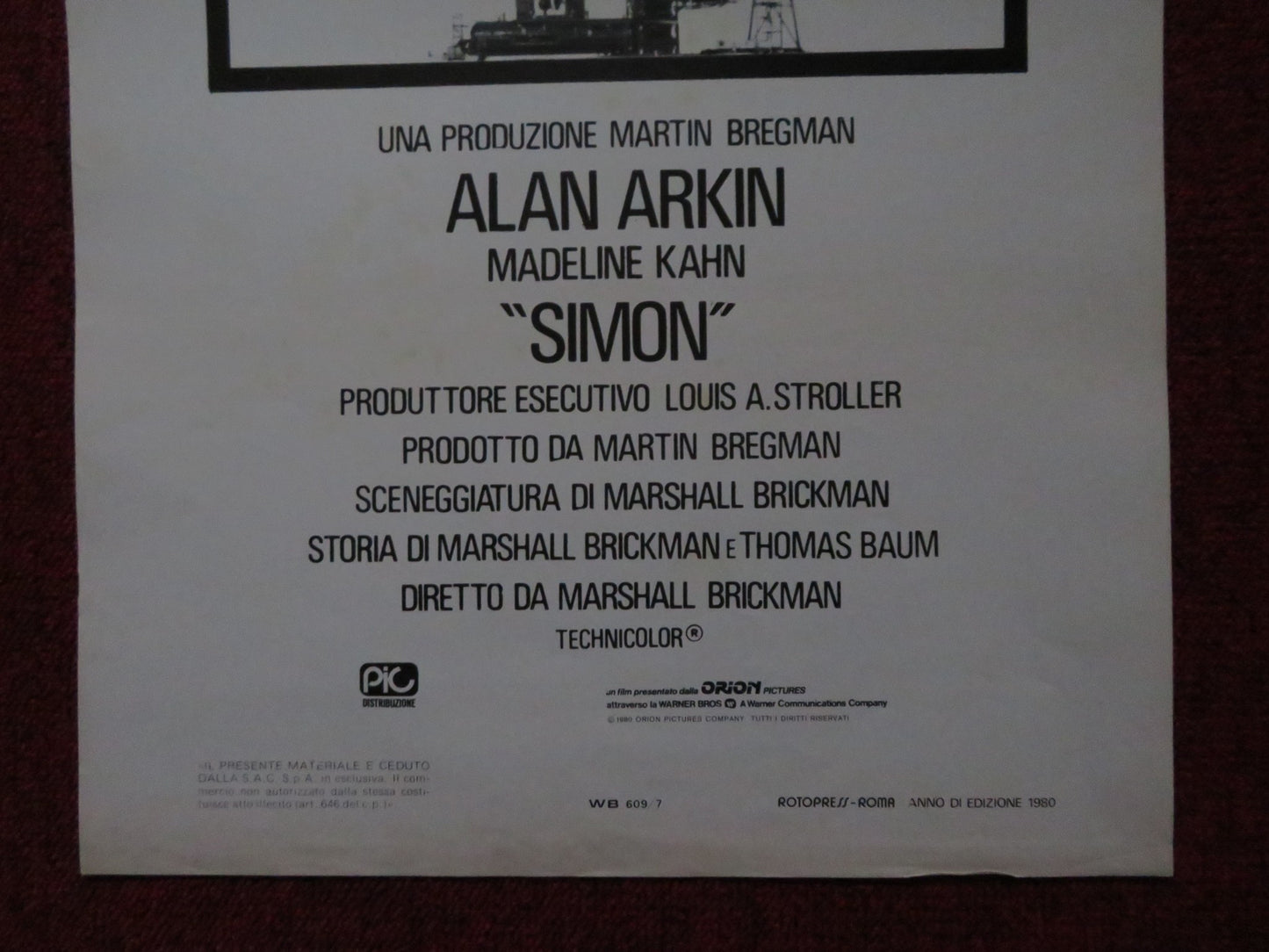 SIMON ITALIAN LOCANDINA POSTER ALAN ARKIN MADELINE KAHN 1980