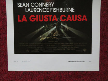 JUST CAUSE ITALIAN LOCANDINA POSTER SEAN CONNERY LAURENCE FISHBURNE 1995