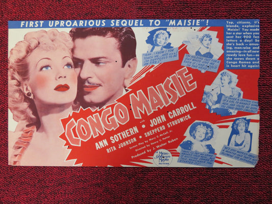 CONGO MAISIE U.S HERALD ANN SOTHERN JOHN CARROLL 1940