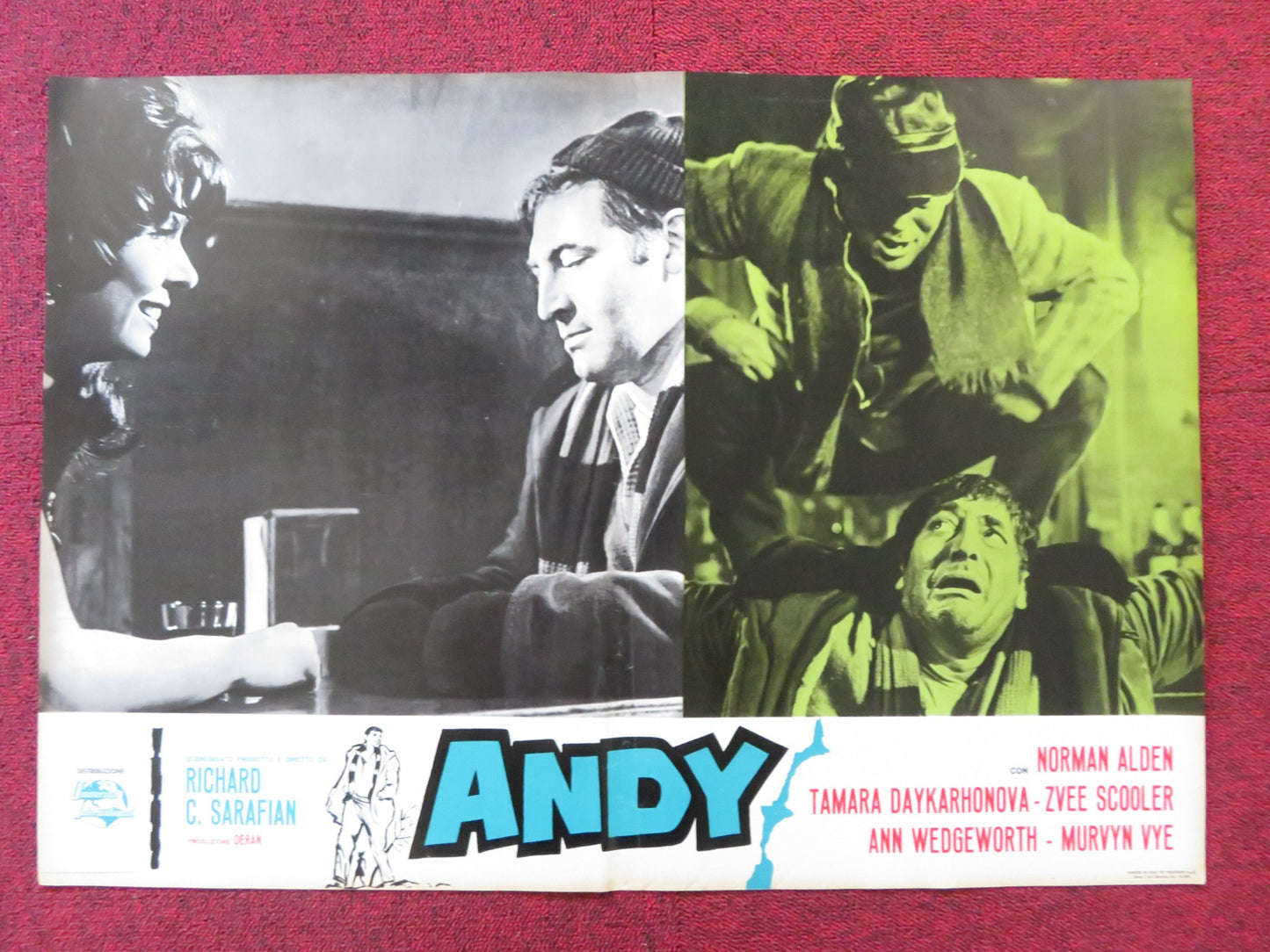 ANDY - G ITALIAN FOTOBUSTA POSTER NORMAN ALDEN TAMARA DAYKARHONOVA 1965