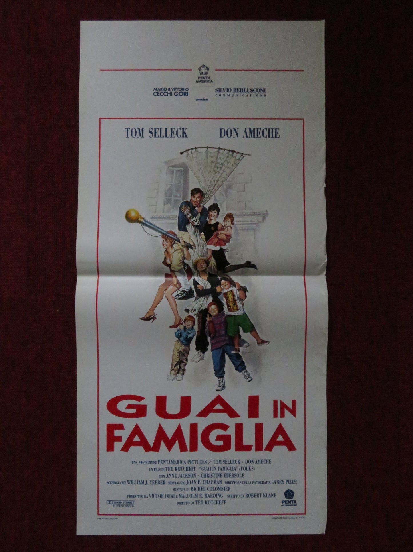 FOLKS! ITALIAN LOCANDINA POSTER TOM SELLECK DON AMECHE 1992