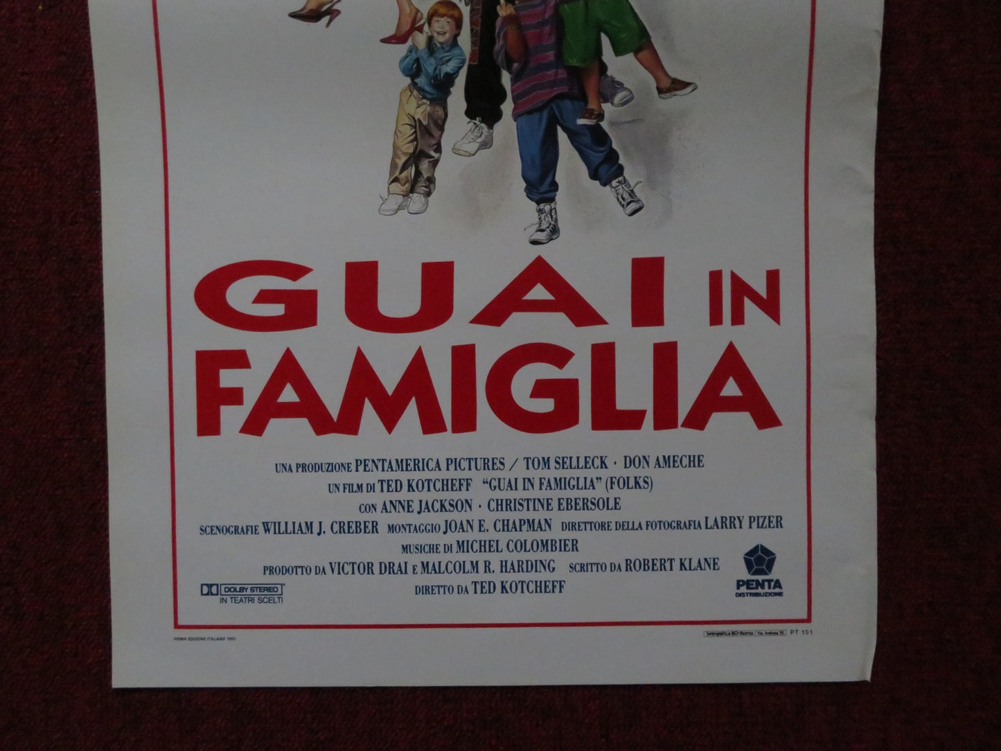 FOLKS! ITALIAN LOCANDINA POSTER TOM SELLECK DON AMECHE 1992