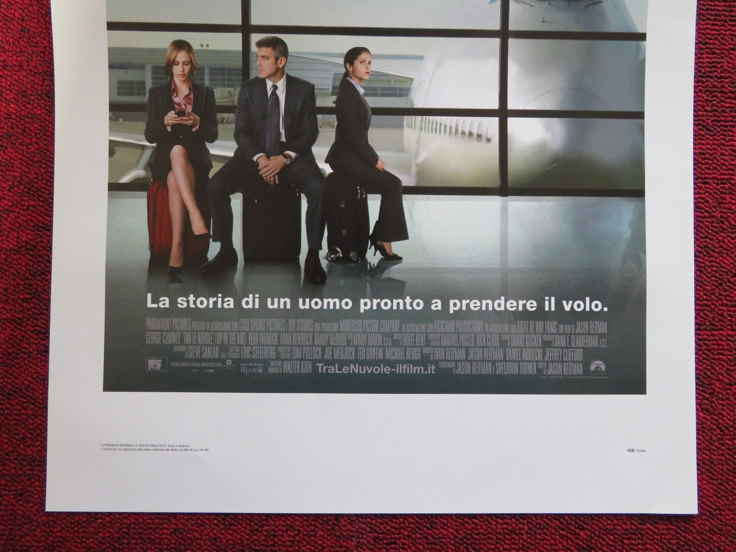 UP IN THE AIR ITALIAN LOCANDINA POSTER GEORGE CLOONEY VERA FARMIGA 2009