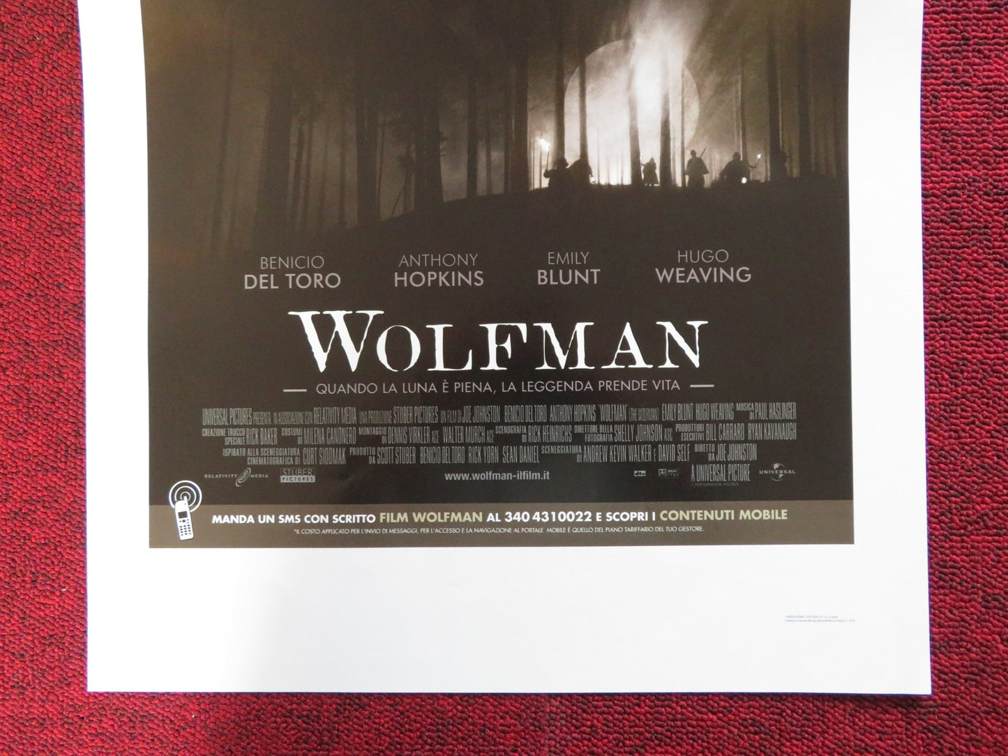 THE WOLFMAN ITALIAN LOCANDINA POSTER BENICIO DEL TORO ANTHONY HOPKINS 2010