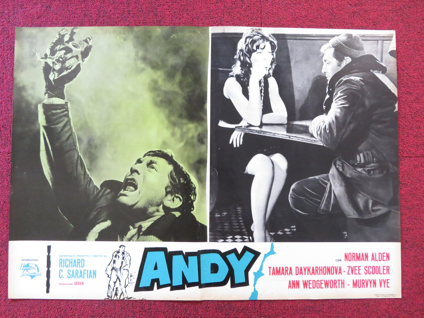 ANDY - I ITALIAN FOTOBUSTA POSTER NORMAN ALDEN TAMARA DAYKARHONOVA 1965