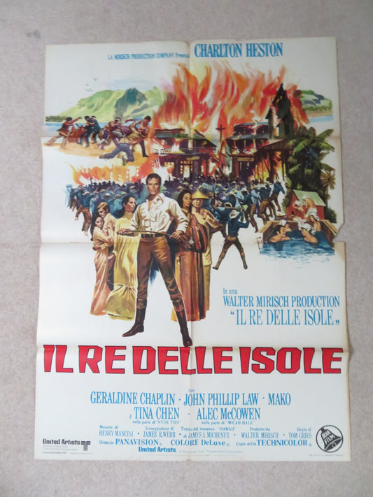 THE HAWAIIANS ITALIAN 2 FOGLIO POSTER CHARLTON HESTON TINA CHEN 1970