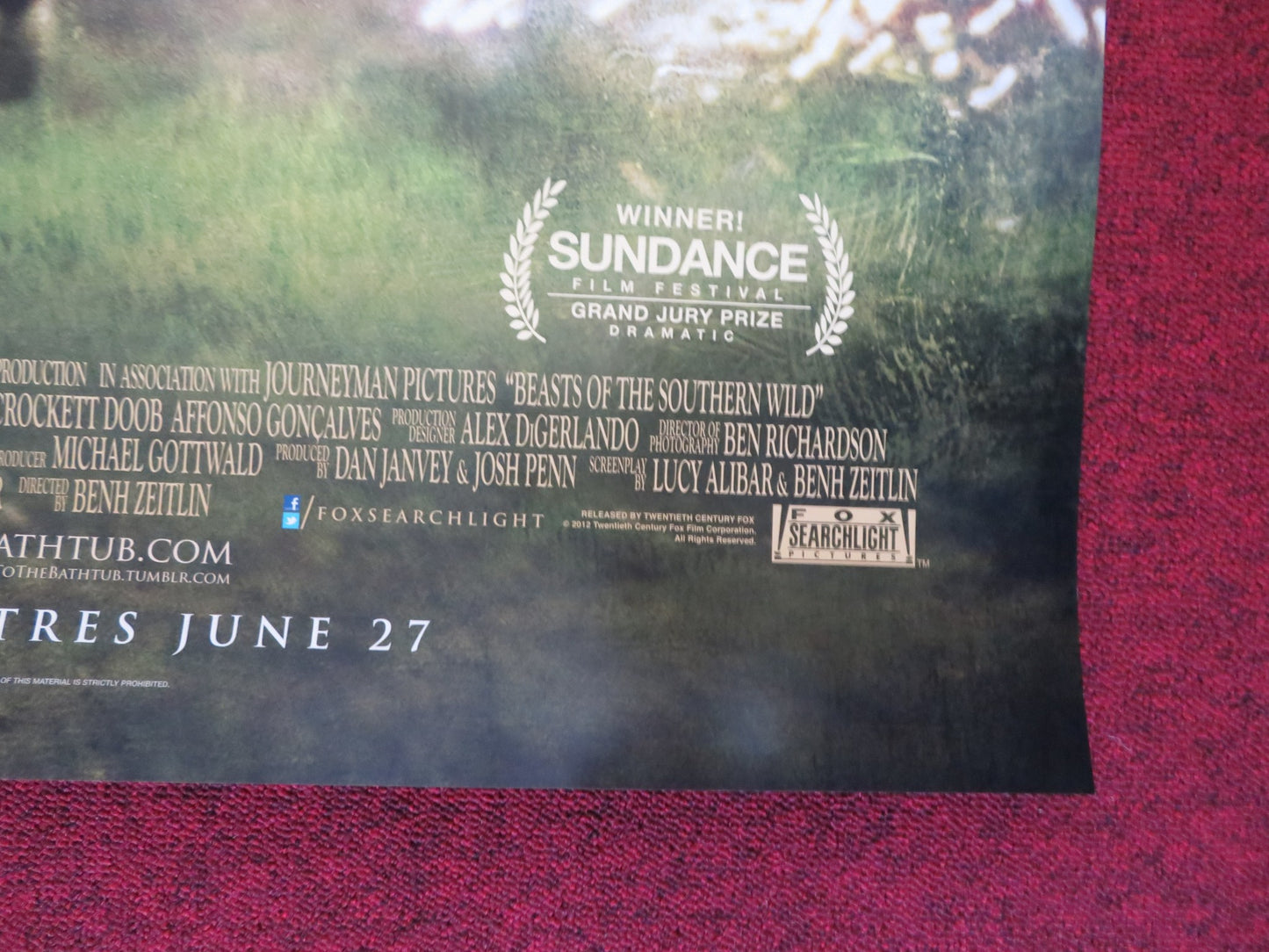 BEASTS OF THE SOUTHERN WILD US ONE SHEET ROLLED POSTER QUVENZHANE WALLIS 2012