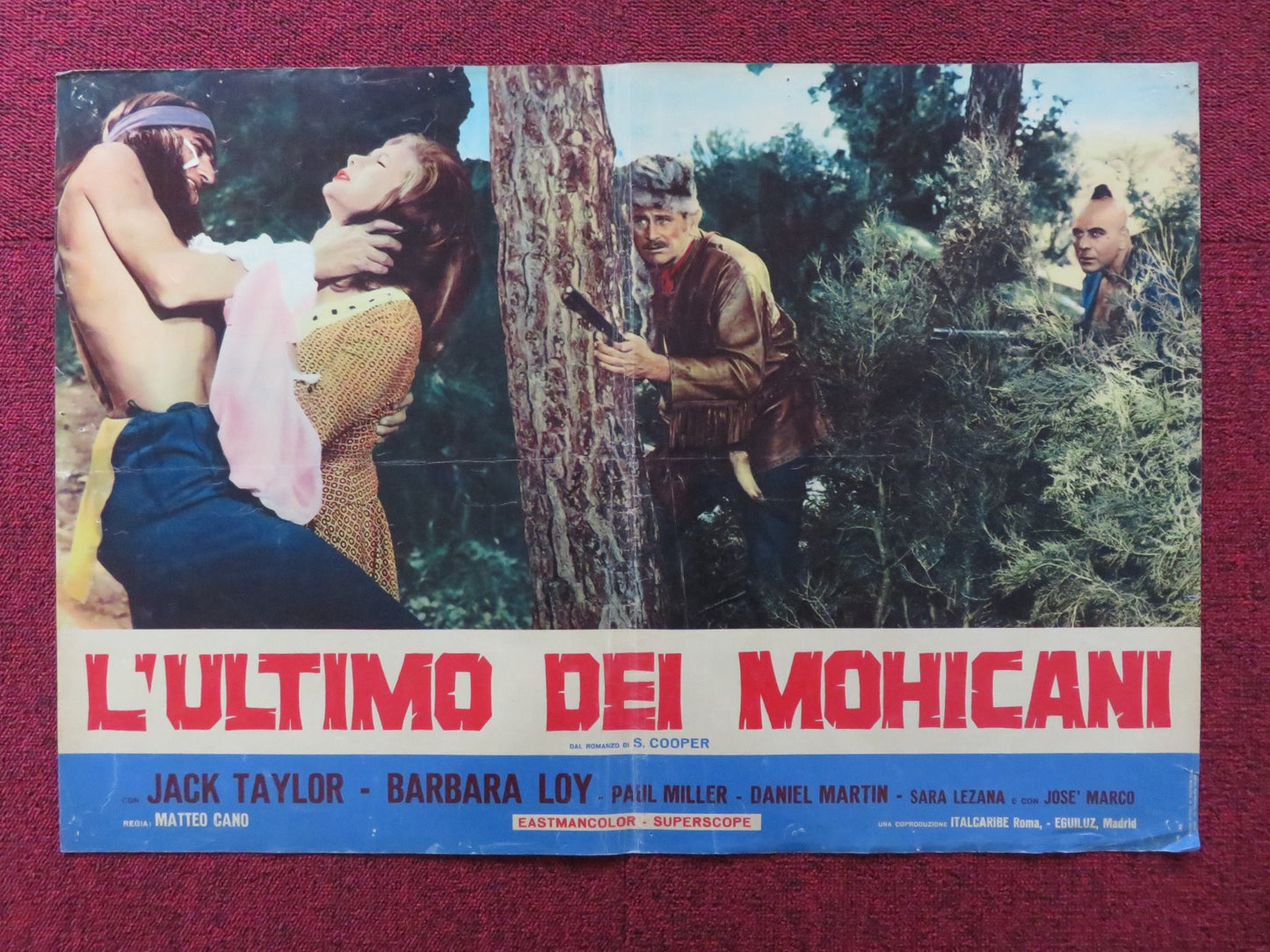 FALL OF THE MOHICANS - A ITALIAN FOTOBUSTA POSTER JACK TAYLOR BARBARA LOY 1965