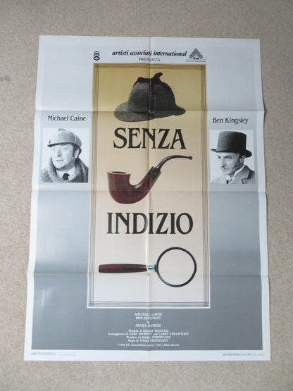 WITHOUT A CLUE ITALIAN 2 FOGLIO POSTER MICHAEL CAINE BEN KINGSLEY 1988