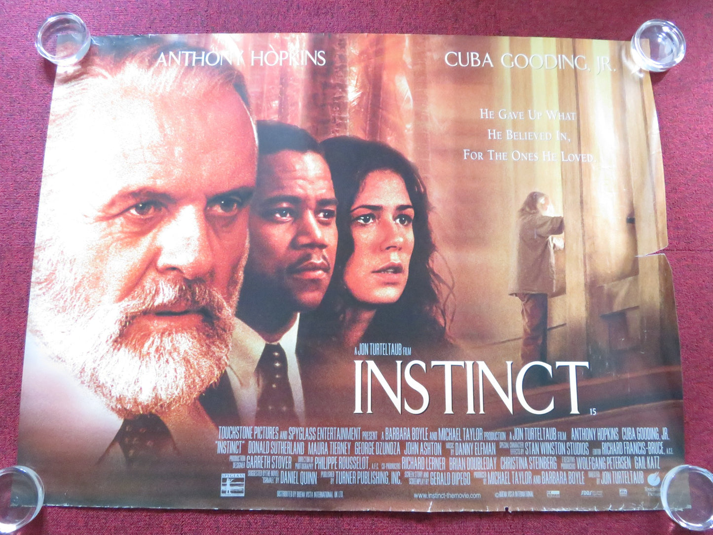 INSTINCT UK QUAD ROLLED POSTER ANTHONY HOPKINS CUBA GOODING JR. 1999