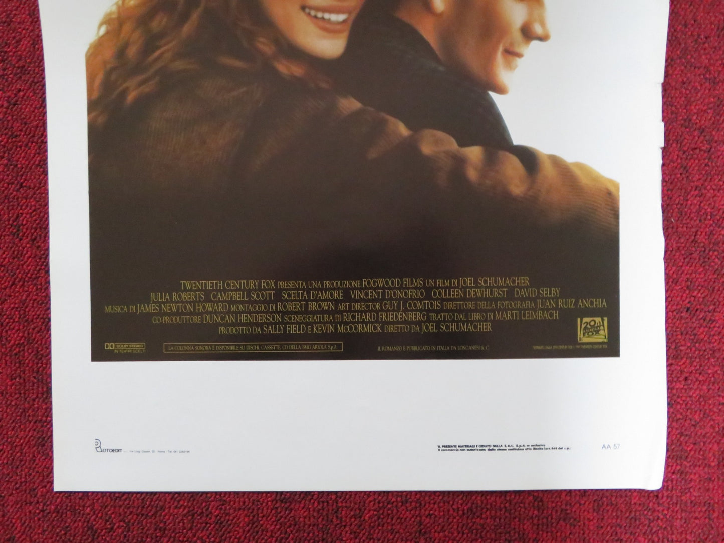 DYING YOUNG ITALIAN LOCANDINA POSTER JULIA ROBERTS CAMPBELL SCOTT 1991