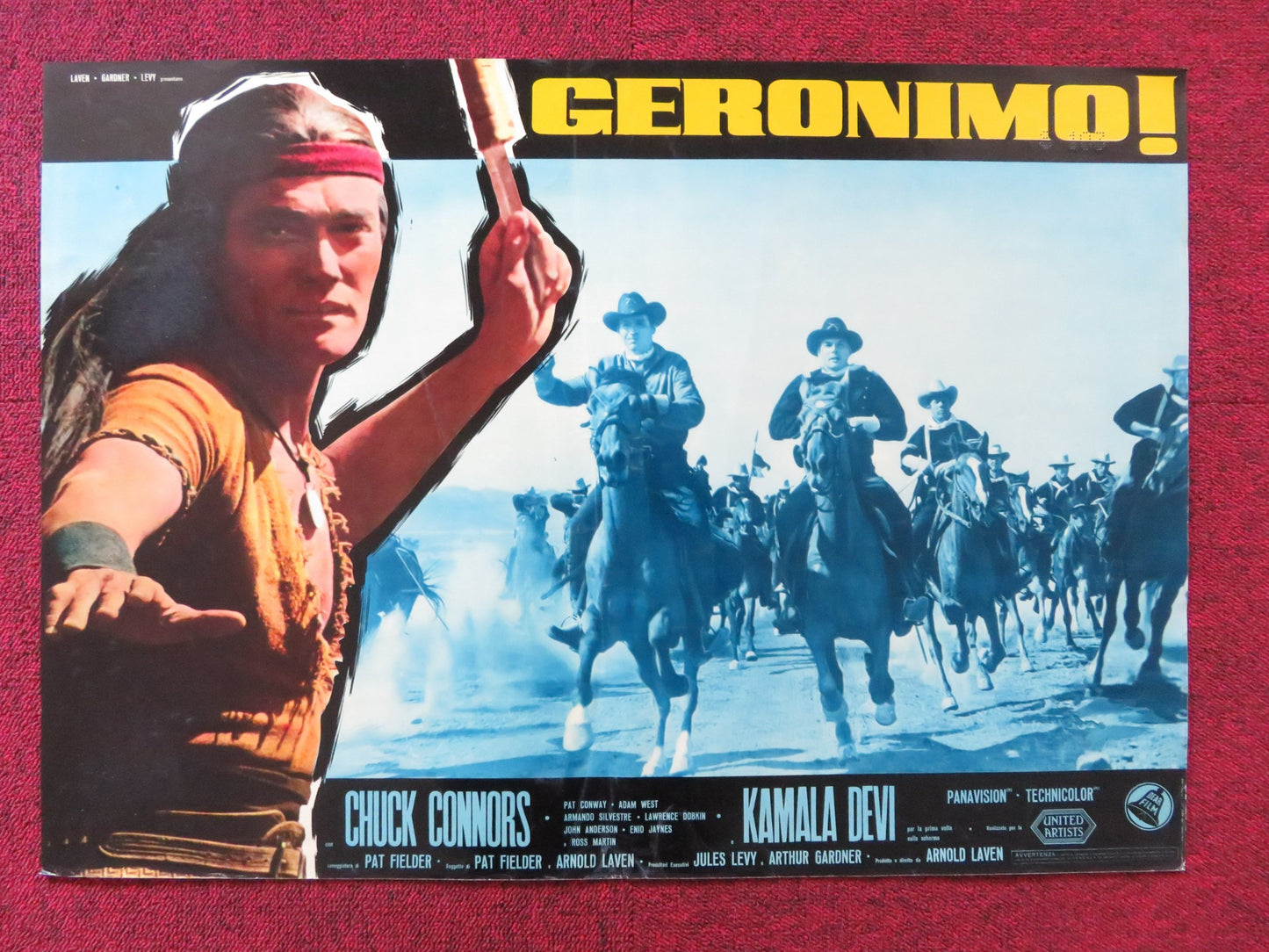 GERONIMO - D ITALIAN FOTOBUSTA POSTER CHUCK CONNORS ADAM WEST 1962